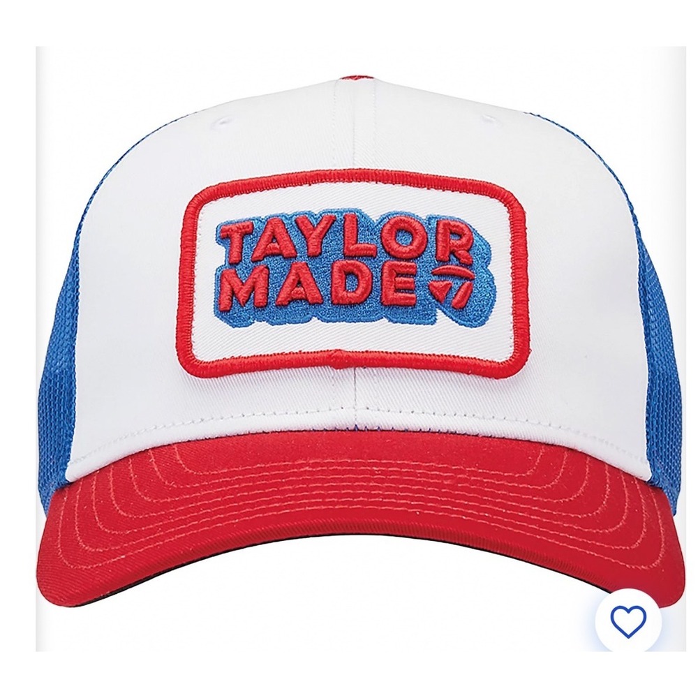 NEW TaylorMade Retro Trucker Hat Golf Snapback Red White Blue Mesh Patch Cap $35